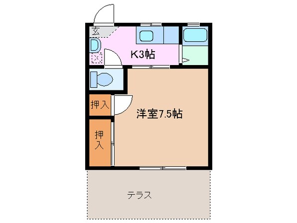 東一身田駅 徒歩2分 2階の物件間取画像